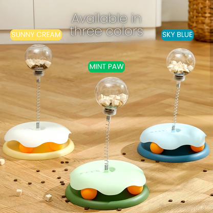 Set of 3 feeder on a wooden surface, labeled 'SKY BLUE', 'MINT PAW', 'ORANGE', and 'BLUE'.